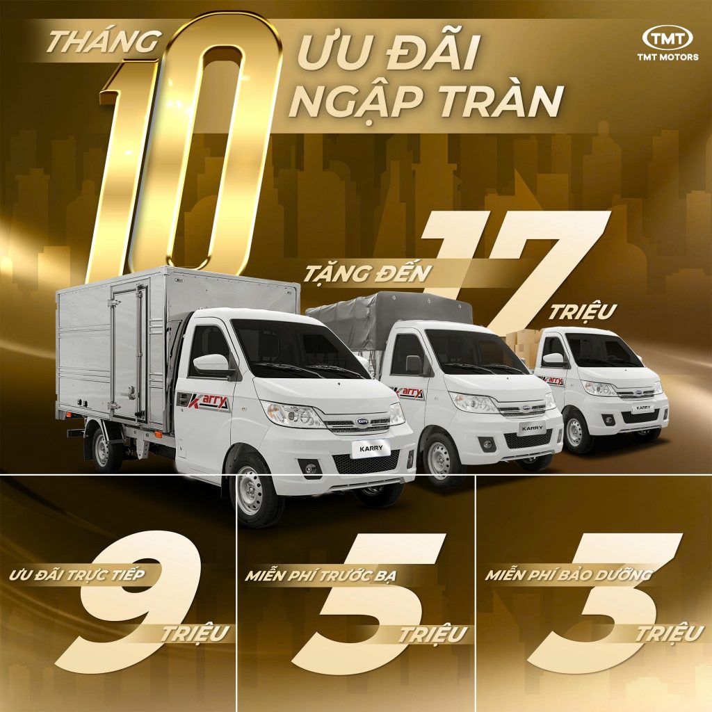 TMT KARRY YOKI/ GRAND YOKI (TẢI TRỌNG 1 TẤN - THÙNG DÀI 2M9): MUA XE THÁNG 10 - ƯU ĐÃI 17 TRIỆU!