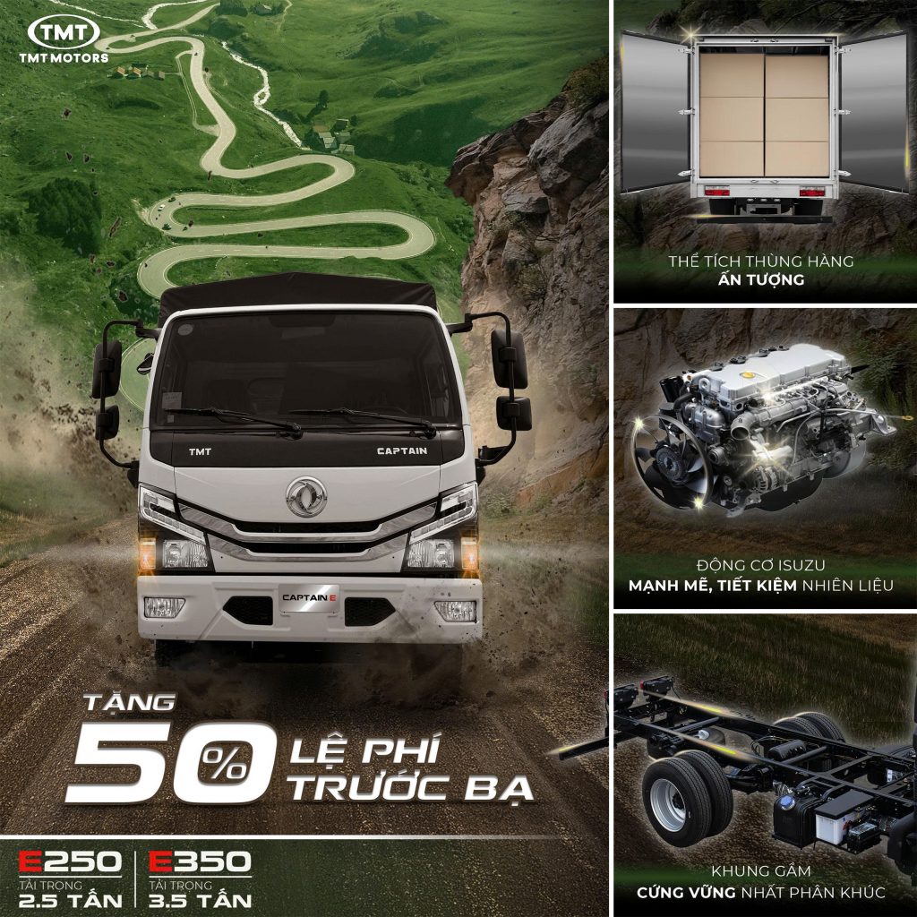 TMT CAPTAIN E250/ E350 (TẢI TRỌNG 2.3T/ 3.5T - THÙNG DÀI 3M70/ 4M35): ĐẦU TƯ THÔNG THÁI, GIA TĂNG LỢI NHUẬN